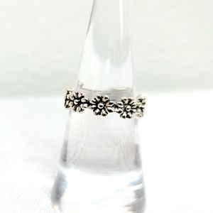 Vintage Silver Daisy Chain Flower Ring Size 6.5 Women's Jewelry